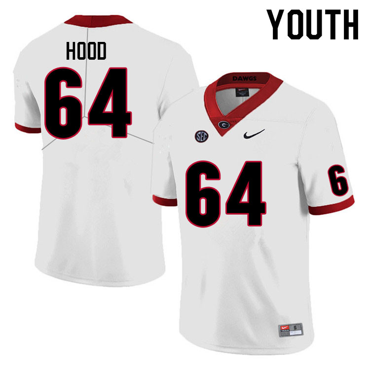Youth #64 Jacob Hood Georgia Bulldogs College Football Jerseys Sale-White Anniversary